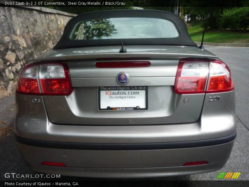 Steel Gray Metallic / Black/Gray 2007 Saab 9-3 2.0T Convertible
