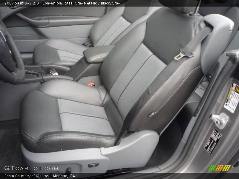 Steel Gray Metallic / Black/Gray 2007 Saab 9-3 2.0T Convertible