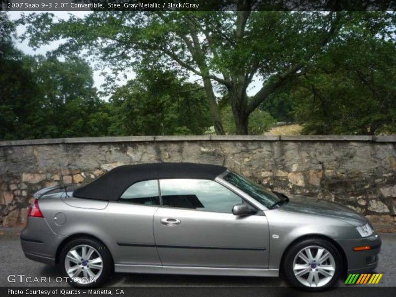 Steel Gray Metallic / Black/Gray 2007 Saab 9-3 2.0T Convertible