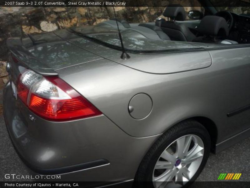 Steel Gray Metallic / Black/Gray 2007 Saab 9-3 2.0T Convertible