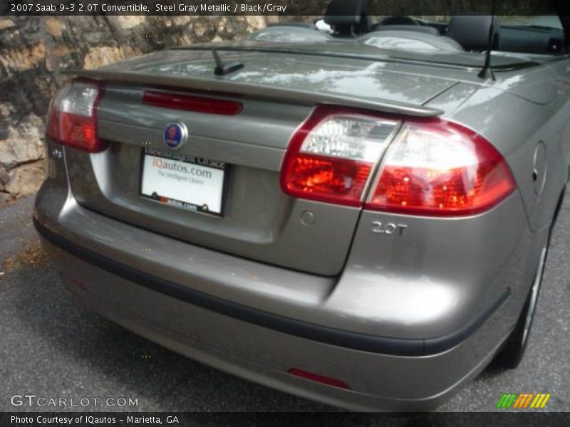 Steel Gray Metallic / Black/Gray 2007 Saab 9-3 2.0T Convertible