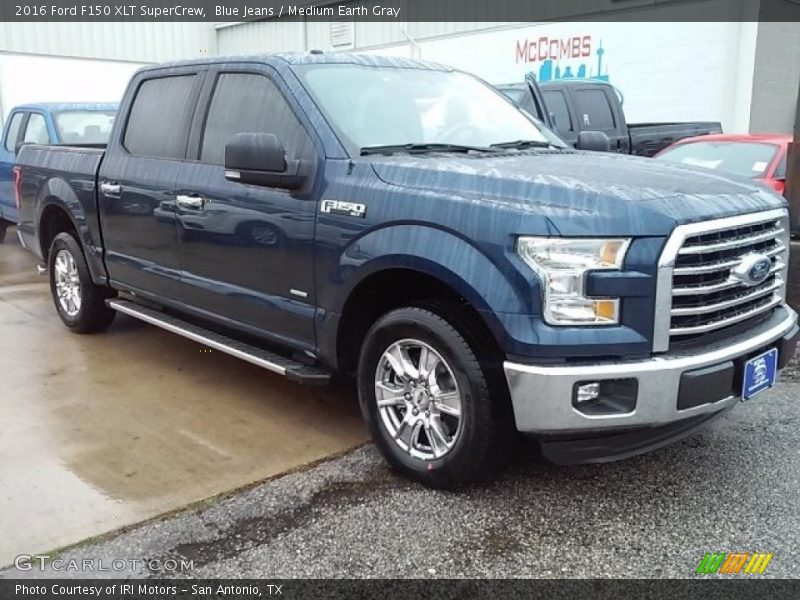 Blue Jeans / Medium Earth Gray 2016 Ford F150 XLT SuperCrew