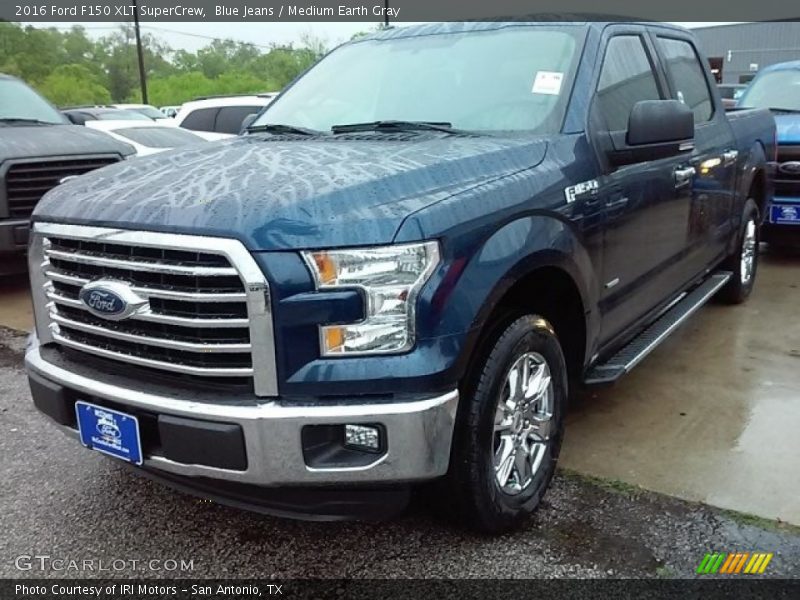 Blue Jeans / Medium Earth Gray 2016 Ford F150 XLT SuperCrew