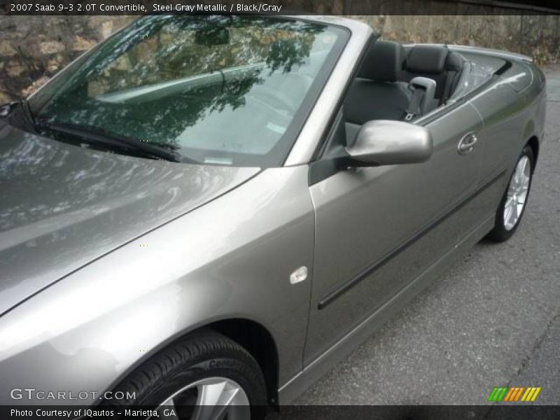 Steel Gray Metallic / Black/Gray 2007 Saab 9-3 2.0T Convertible