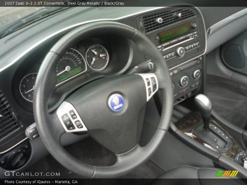 Steel Gray Metallic / Black/Gray 2007 Saab 9-3 2.0T Convertible
