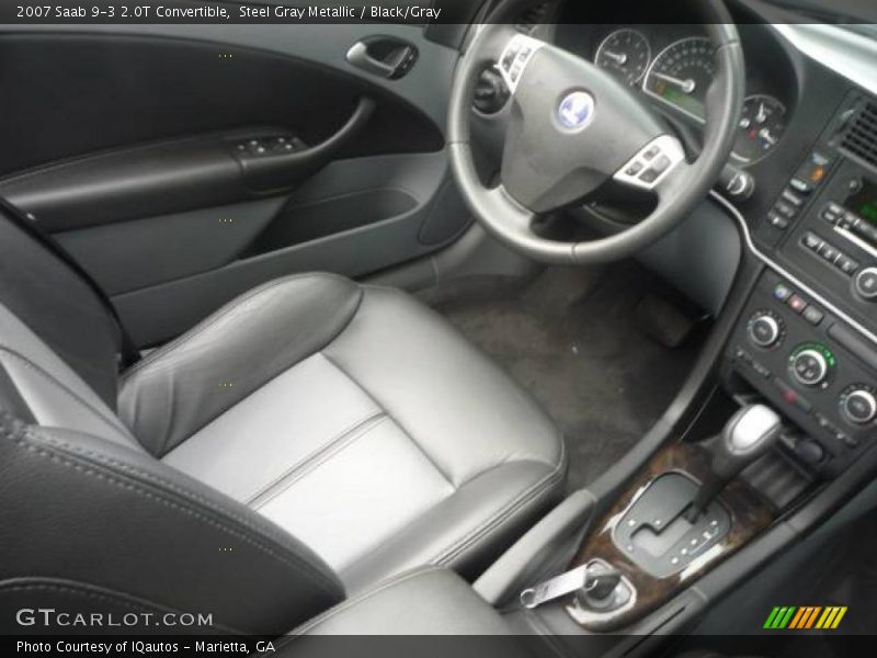 Steel Gray Metallic / Black/Gray 2007 Saab 9-3 2.0T Convertible