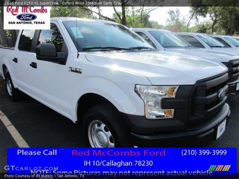 Oxford White / Medium Earth Gray 2016 Ford F150 XL SuperCrew