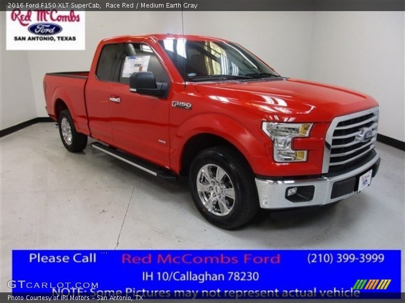 Race Red / Medium Earth Gray 2016 Ford F150 XLT SuperCab