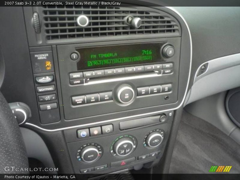 Steel Gray Metallic / Black/Gray 2007 Saab 9-3 2.0T Convertible