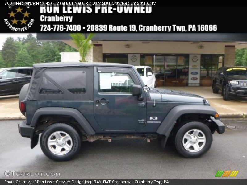 Steel Blue Metallic / Dark Slate Gray/Medium Slate Gray 2007 Jeep Wrangler X 4x4