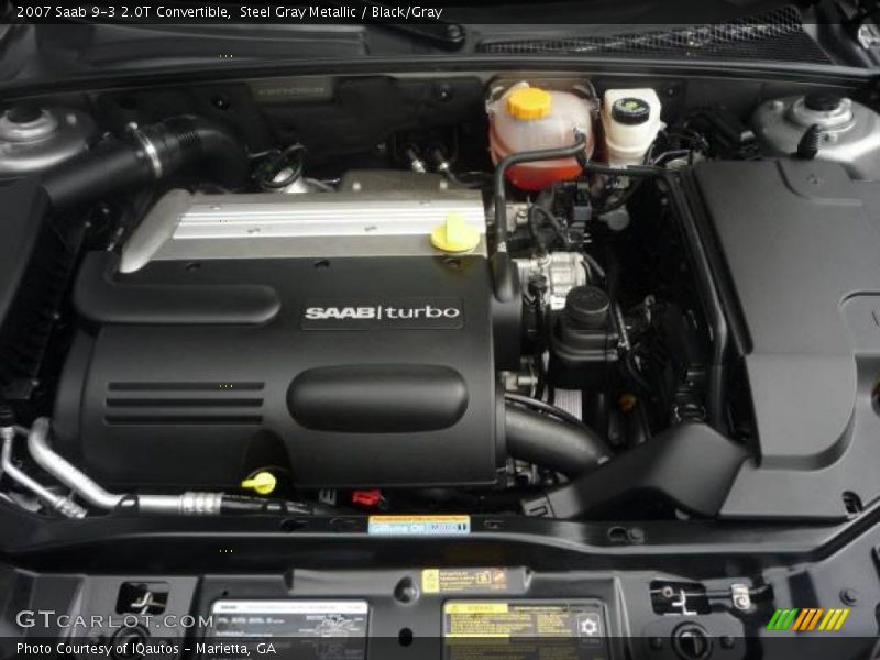 Steel Gray Metallic / Black/Gray 2007 Saab 9-3 2.0T Convertible