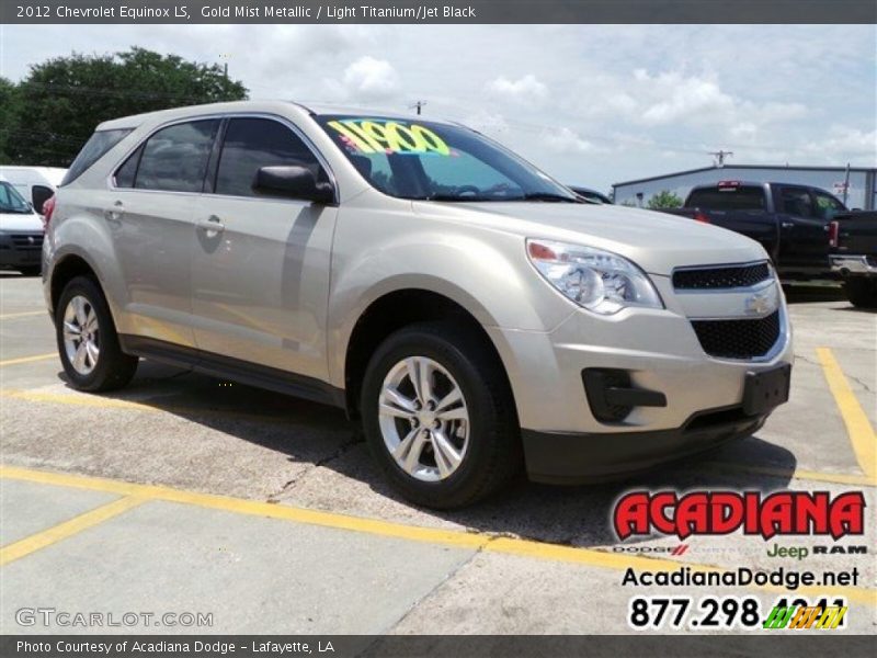 Gold Mist Metallic / Light Titanium/Jet Black 2012 Chevrolet Equinox LS