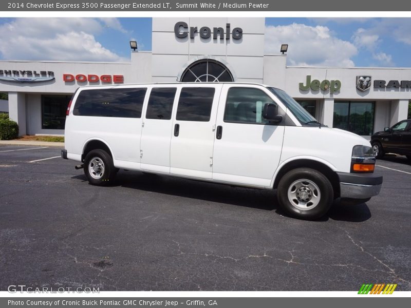 Summit White / Medium Pewter 2014 Chevrolet Express 3500 Passenger Extended LT