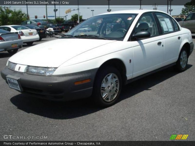 White / Gray 1996 Saturn S Series SL1 Sedan