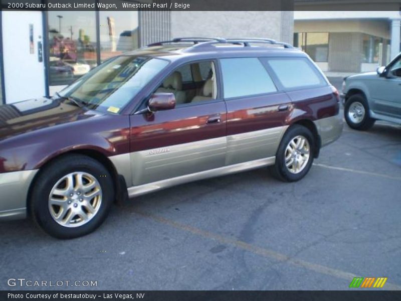 Winestone Pearl / Beige 2000 Subaru Outback Limited Wagon