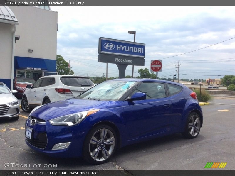 Marathon Blue / Gray 2012 Hyundai Veloster