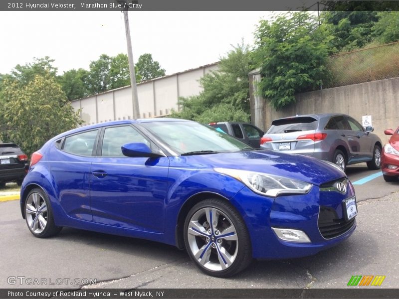 Marathon Blue / Gray 2012 Hyundai Veloster