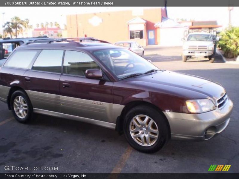 Winestone Pearl / Beige 2000 Subaru Outback Limited Wagon