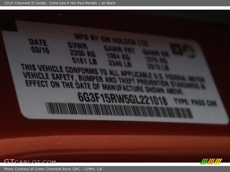 Some Like It Hot Red Metallic / Jet Black 2016 Chevrolet SS Sedan