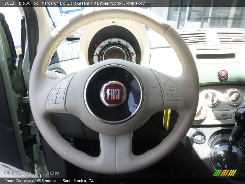 Verde Chiaro (Light Green) / Marrone/Avorio (Brown/Ivory) 2013 Fiat 500 Pop