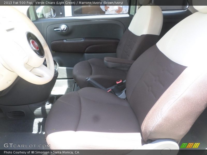 Verde Chiaro (Light Green) / Marrone/Avorio (Brown/Ivory) 2013 Fiat 500 Pop