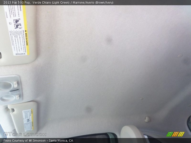 Verde Chiaro (Light Green) / Marrone/Avorio (Brown/Ivory) 2013 Fiat 500 Pop