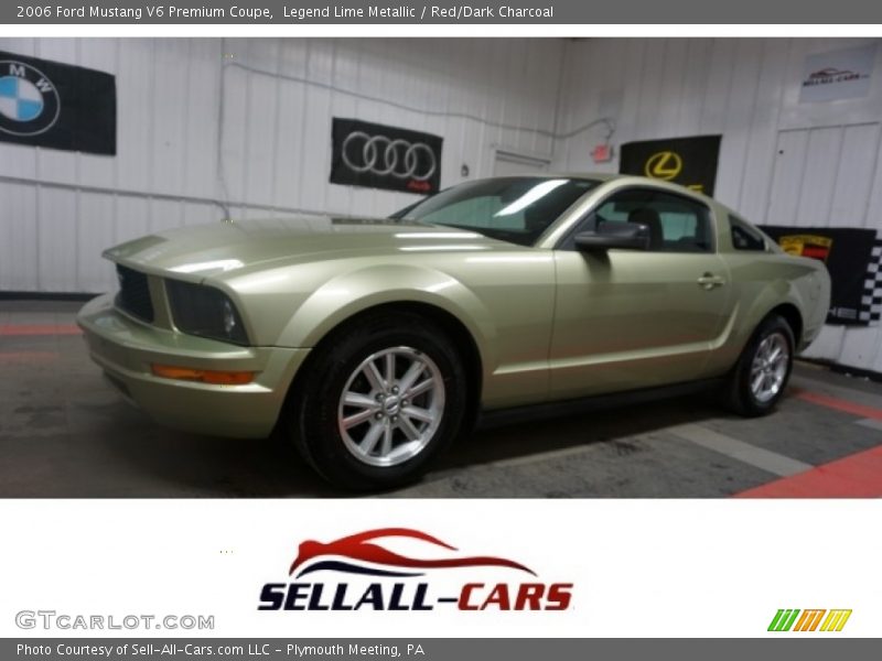 Legend Lime Metallic / Red/Dark Charcoal 2006 Ford Mustang V6 Premium Coupe