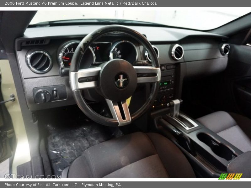 Legend Lime Metallic / Red/Dark Charcoal 2006 Ford Mustang V6 Premium Coupe