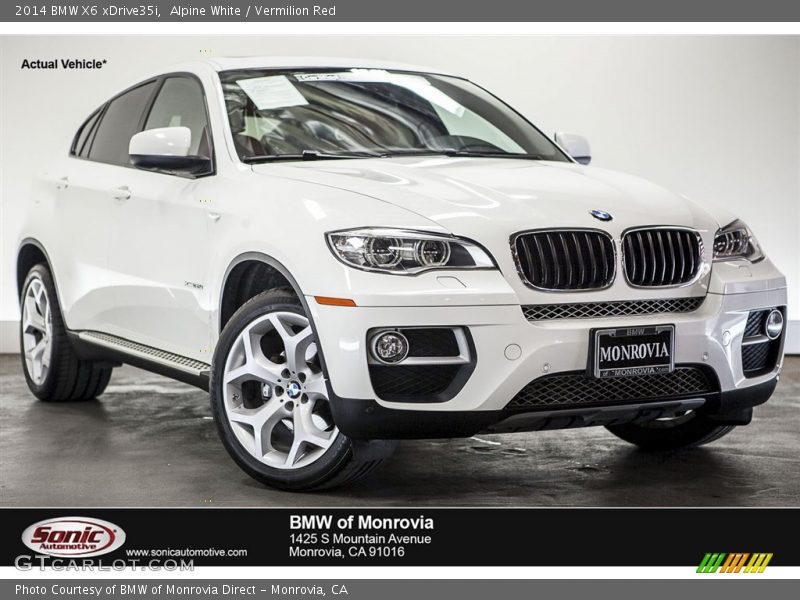 Alpine White / Vermilion Red 2014 BMW X6 xDrive35i