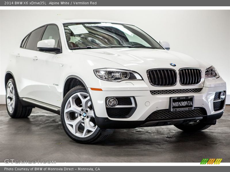 Alpine White / Vermilion Red 2014 BMW X6 xDrive35i