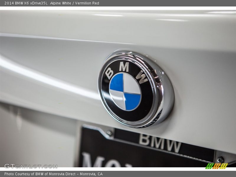 Alpine White / Vermilion Red 2014 BMW X6 xDrive35i