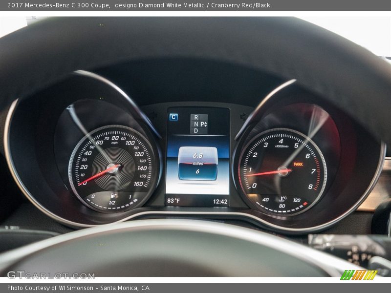 designo Diamond White Metallic / Cranberry Red/Black 2017 Mercedes-Benz C 300 Coupe