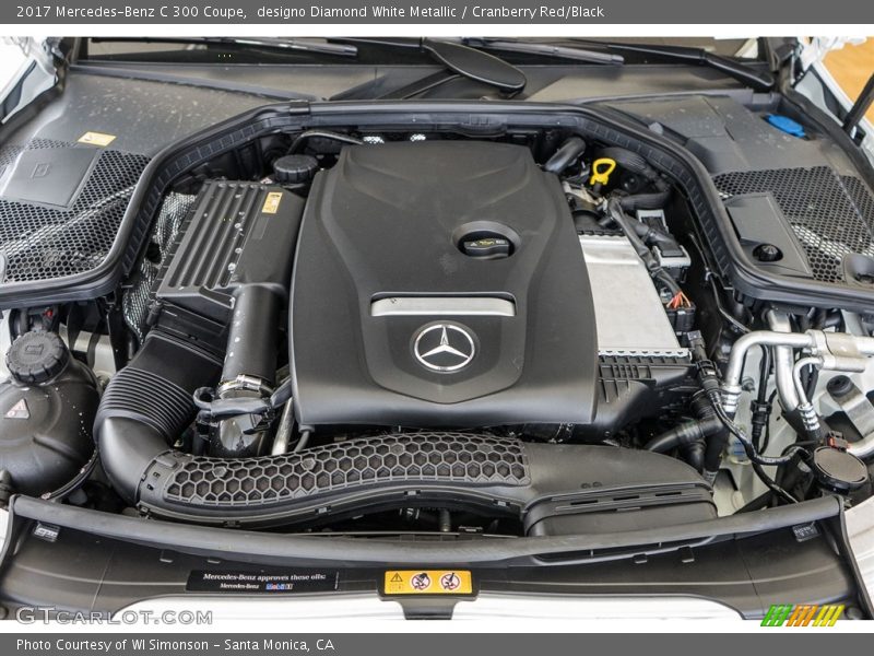 designo Diamond White Metallic / Cranberry Red/Black 2017 Mercedes-Benz C 300 Coupe
