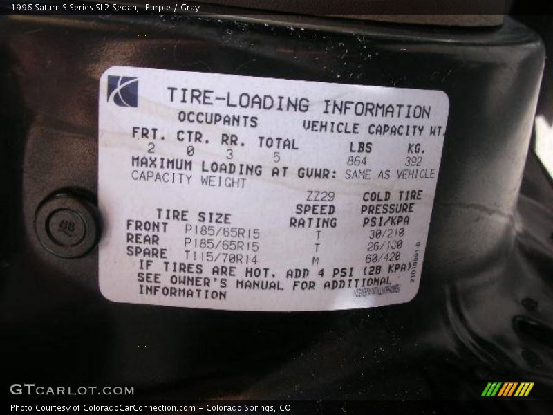 Purple / Gray 1996 Saturn S Series SL2 Sedan