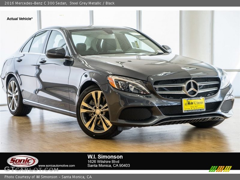 Steel Grey Metallic / Black 2016 Mercedes-Benz C 300 Sedan