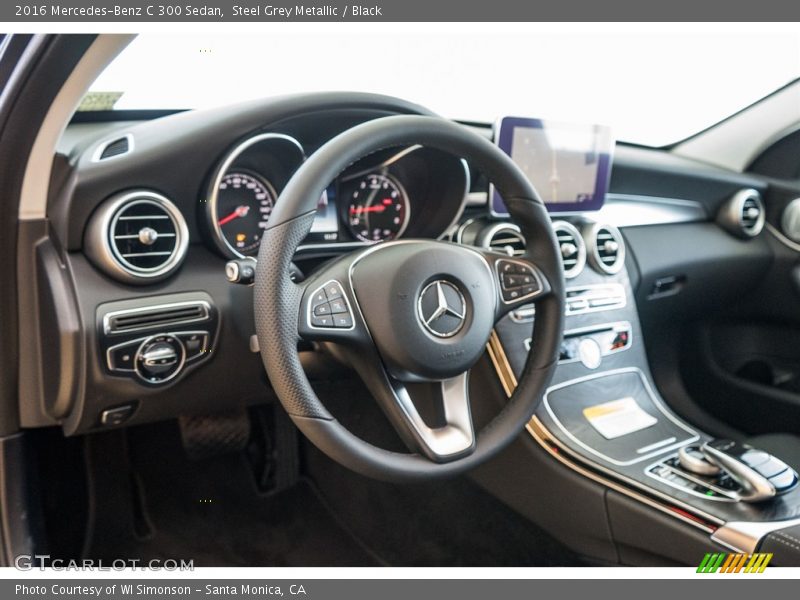 Steel Grey Metallic / Black 2016 Mercedes-Benz C 300 Sedan