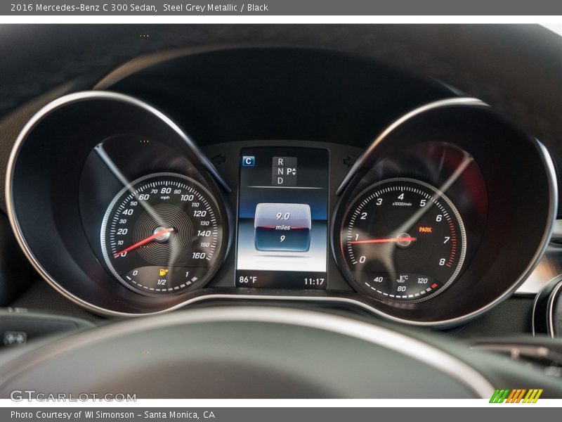 Steel Grey Metallic / Black 2016 Mercedes-Benz C 300 Sedan