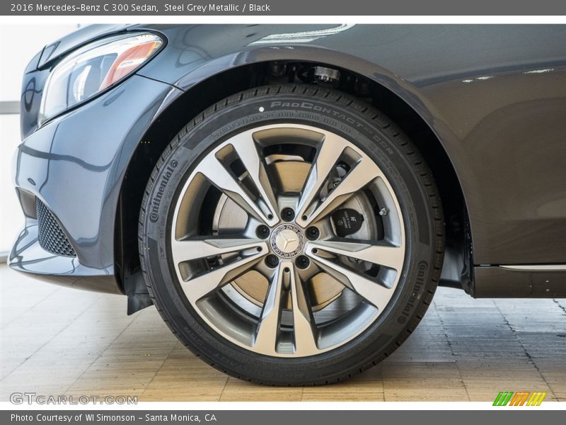 Steel Grey Metallic / Black 2016 Mercedes-Benz C 300 Sedan
