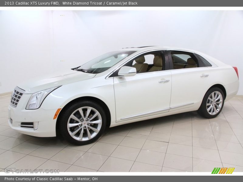 White Diamond Tricoat / Caramel/Jet Black 2013 Cadillac XTS Luxury FWD