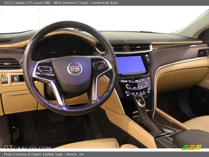 White Diamond Tricoat / Caramel/Jet Black 2013 Cadillac XTS Luxury FWD
