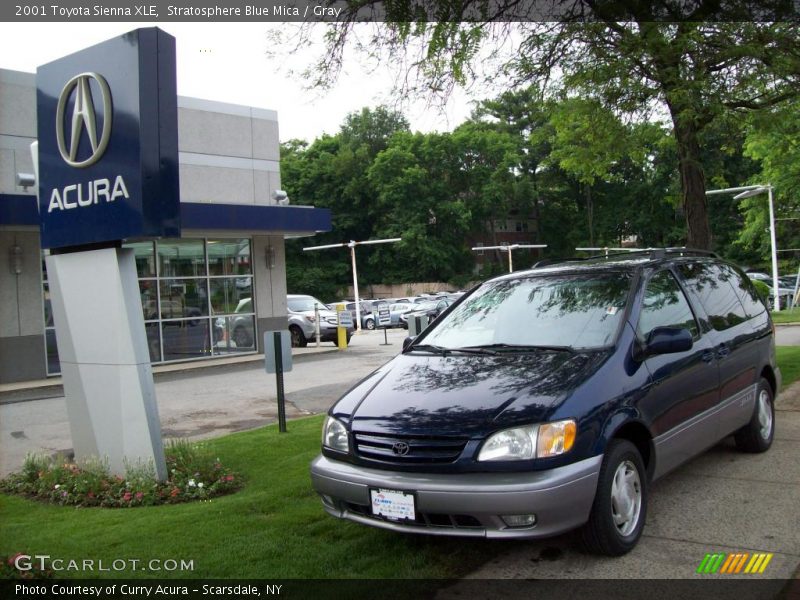 Stratosphere Blue Mica / Gray 2001 Toyota Sienna XLE