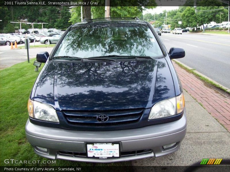 Stratosphere Blue Mica / Gray 2001 Toyota Sienna XLE