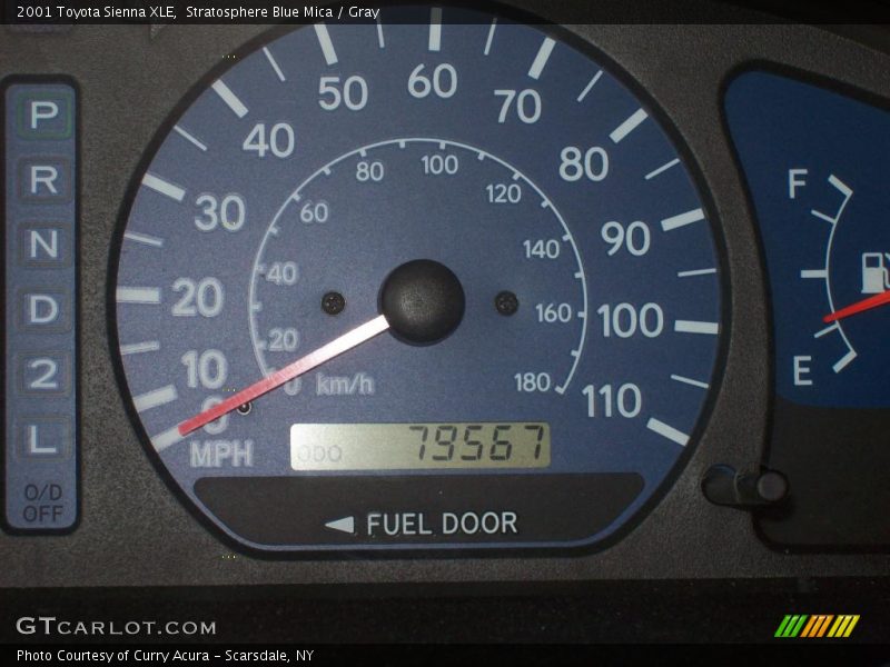 Stratosphere Blue Mica / Gray 2001 Toyota Sienna XLE