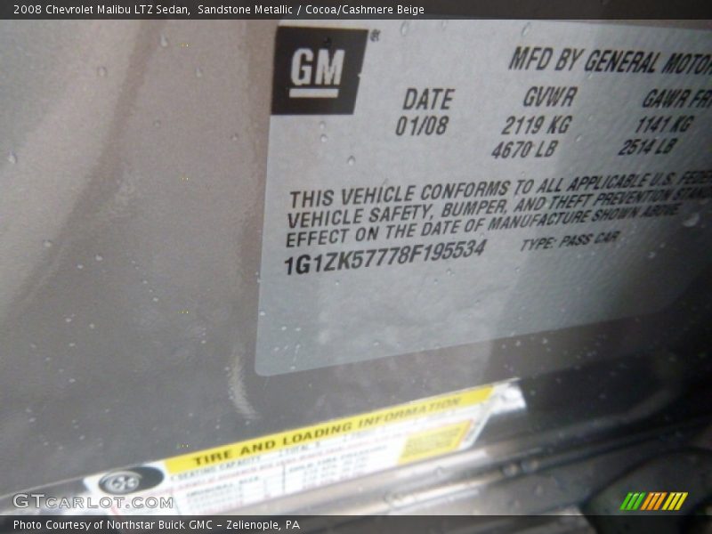 Sandstone Metallic / Cocoa/Cashmere Beige 2008 Chevrolet Malibu LTZ Sedan