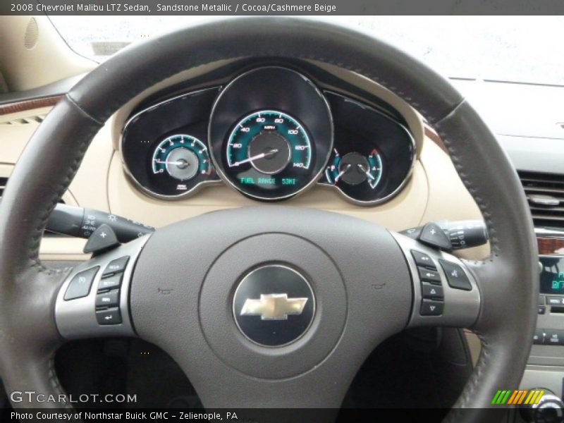 Sandstone Metallic / Cocoa/Cashmere Beige 2008 Chevrolet Malibu LTZ Sedan