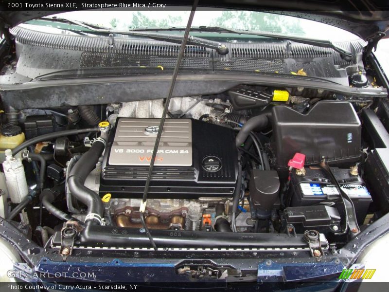 Stratosphere Blue Mica / Gray 2001 Toyota Sienna XLE