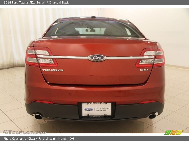 Sunset / Charcoal Black 2014 Ford Taurus SEL