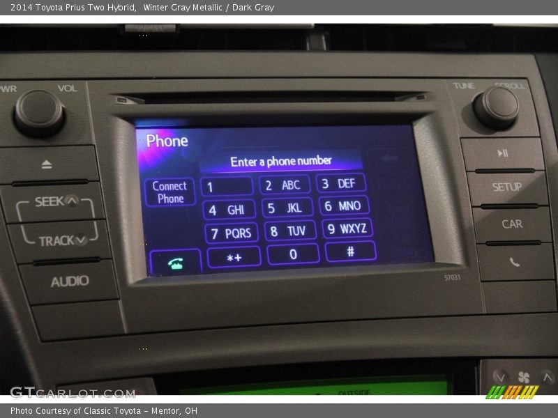 Winter Gray Metallic / Dark Gray 2014 Toyota Prius Two Hybrid