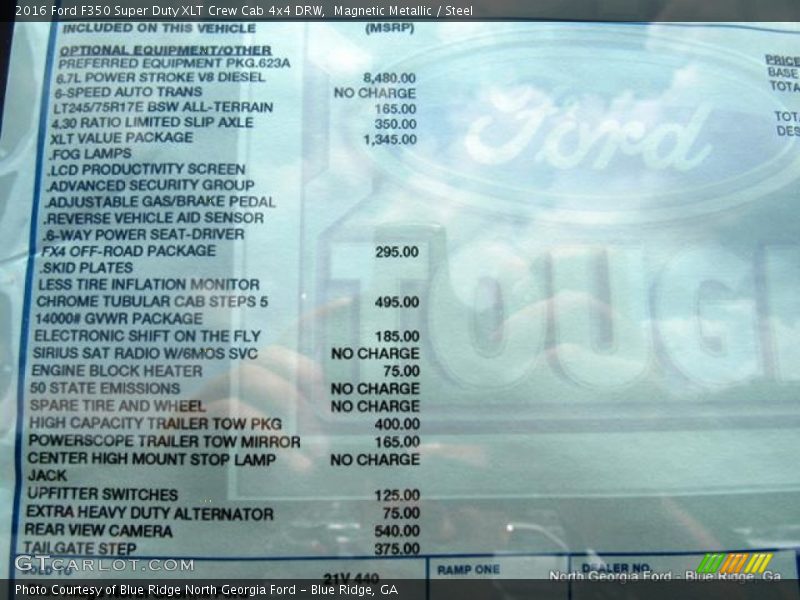 Magnetic Metallic / Steel 2016 Ford F350 Super Duty XLT Crew Cab 4x4 DRW