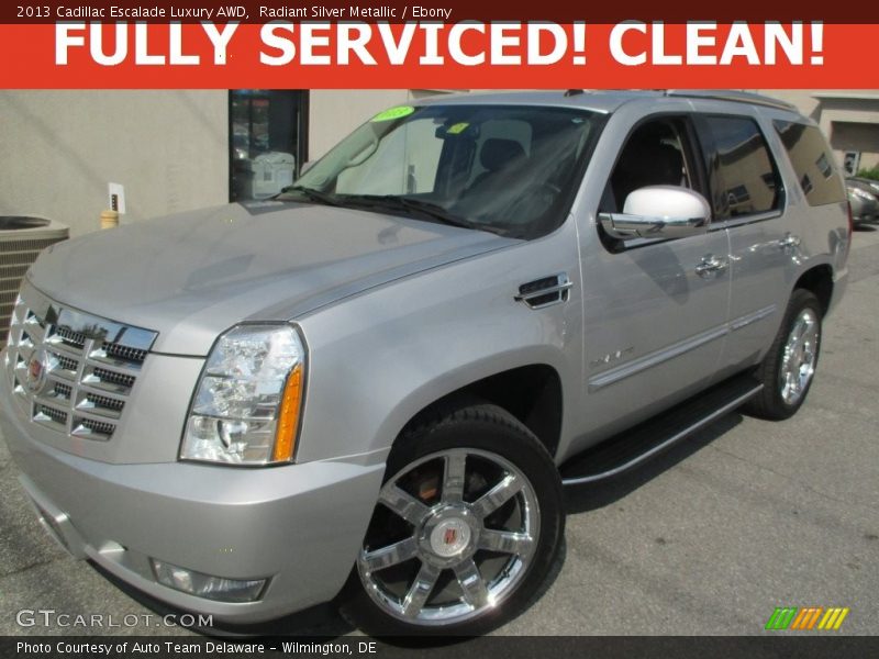 Radiant Silver Metallic / Ebony 2013 Cadillac Escalade Luxury AWD
